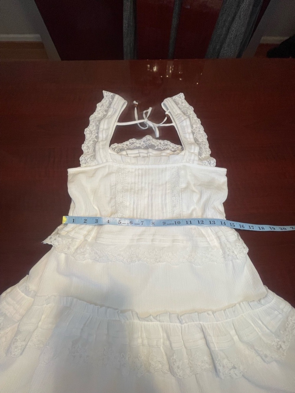 Altar'd State White Cotton Lace Tiered Mini Dress Cottagecore Sz S Coquette New - Picture 5 of 10